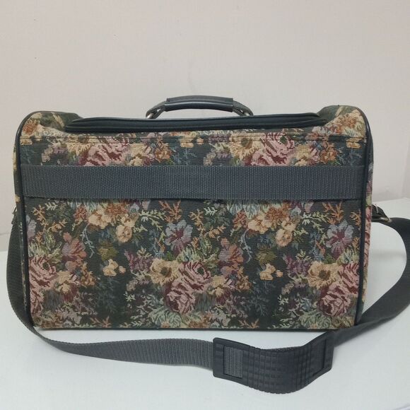 Vintage Skyway Floral Tapestry Duffel Weekender Cottoncore Travel Tote Gym Bag - Picture 2 of 11